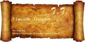 Timcsák Tivadar névjegykártya