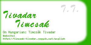 tivadar timcsak business card